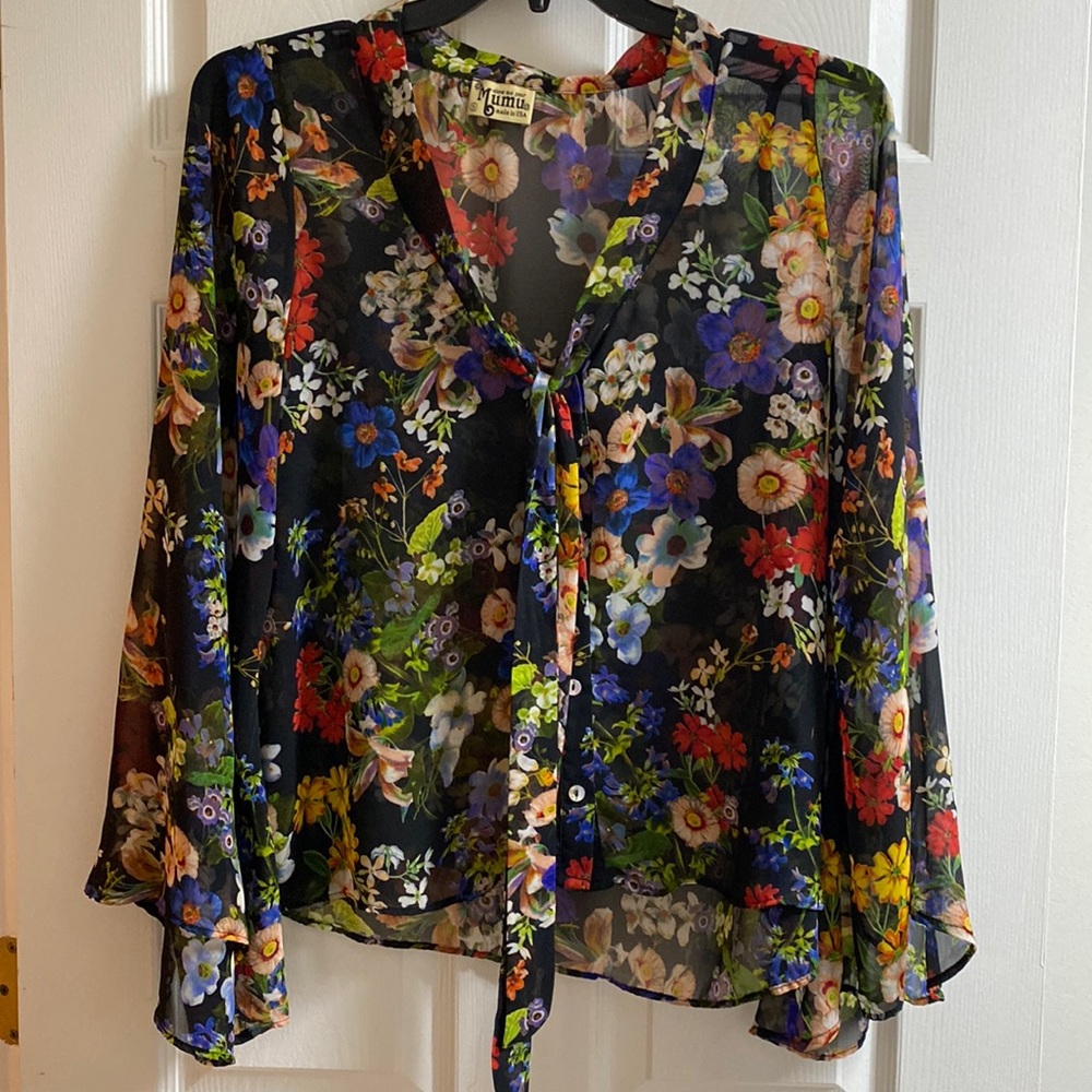 Show me your mumu black floral top